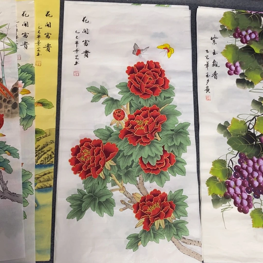 国画尺寸100✖️50三尺工笔手绘画