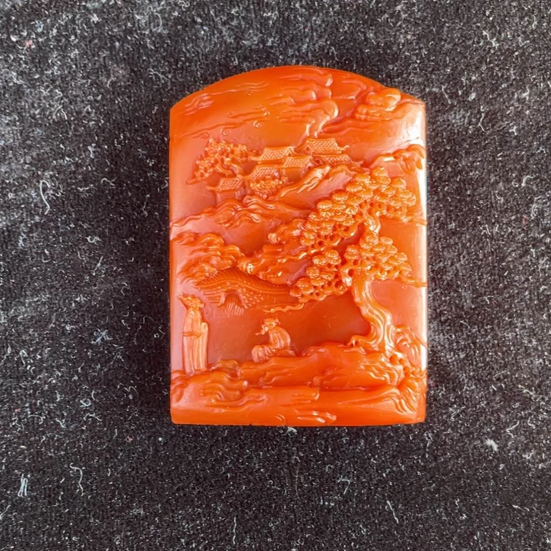 南红玛瑙未镶嵌天然原矿东山大水沟山水牌