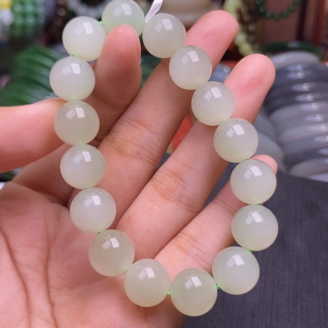 和田玉手镯未镶嵌冰晴水手串12mm