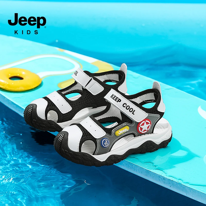 Jeep吉普男童夏日玩水沙滩鞋2025夏季新款2-6岁小童包头运动凉鞋