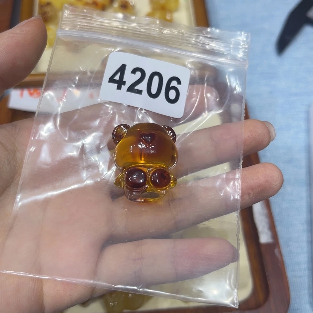 蜜蜡未镶嵌颈饰琥珀蜜蜡小熊吊坠项链小熊