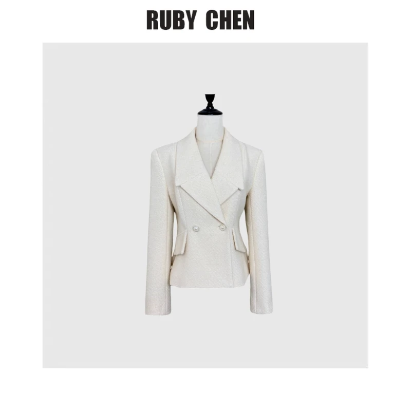 ruby~气质千金风减龄收腰两粒扣小香风短外套女2025春季新款