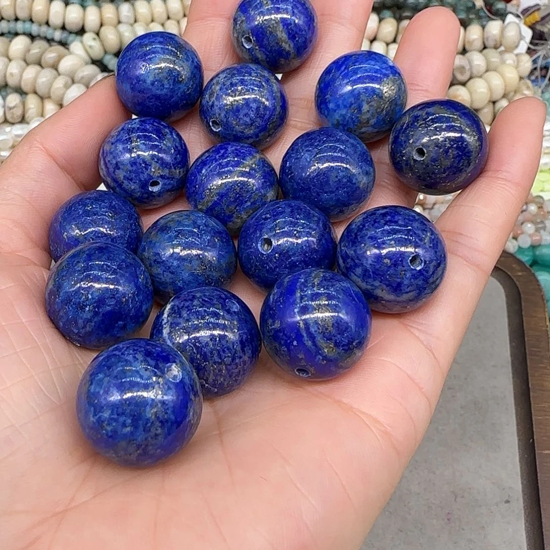 玛瑙/玉髓合金珠宝半成品青金一颗约18mm