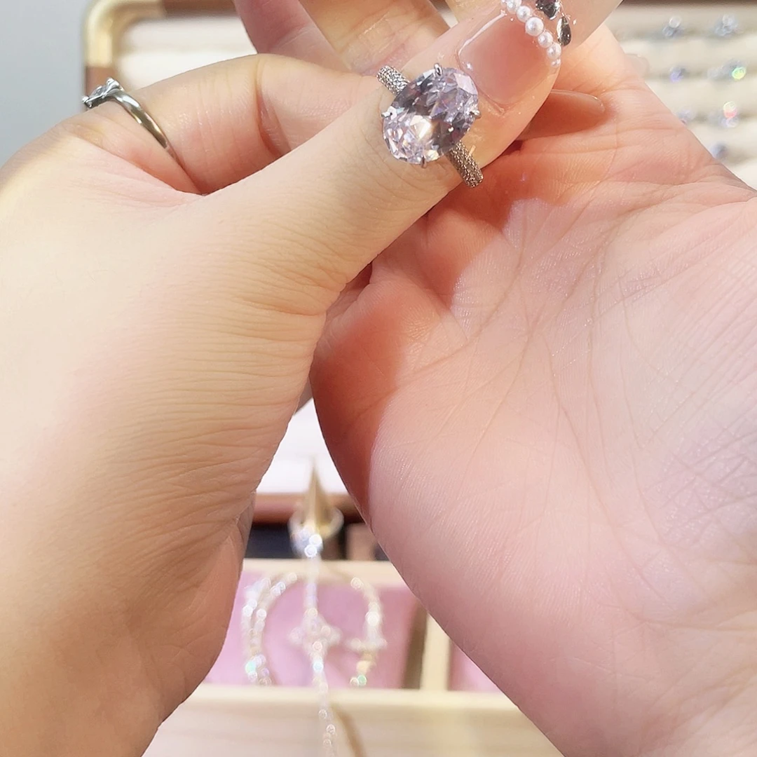 925银合成碳硅石5卡鸽子蛋卡15