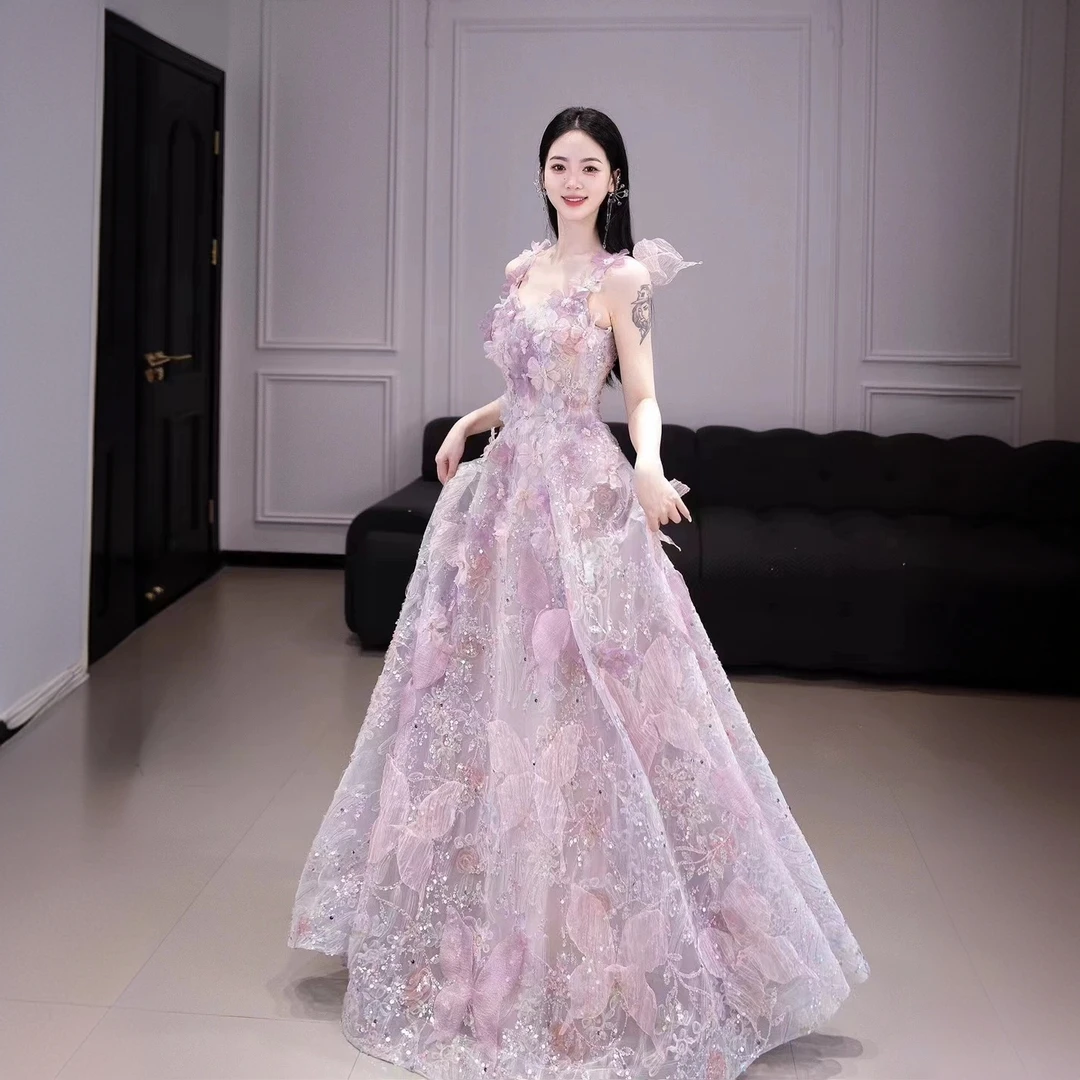 晚礼服轻奢小众高端学生日成人礼仙气晨袍敬酒服新娘小众订婚礼服