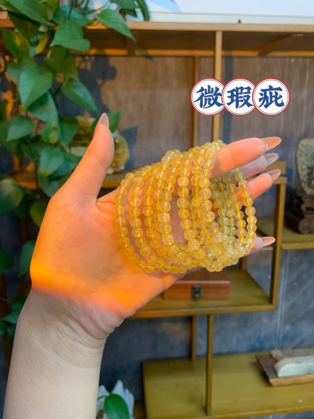 微瑕疵 金发晶手串温柔气质显白