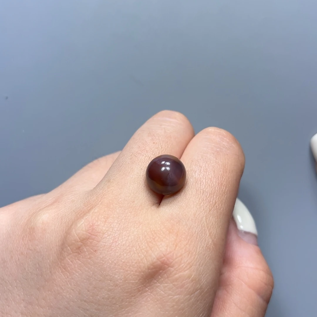 南红玛瑙特色包裹体单珠10.7mm未镶嵌