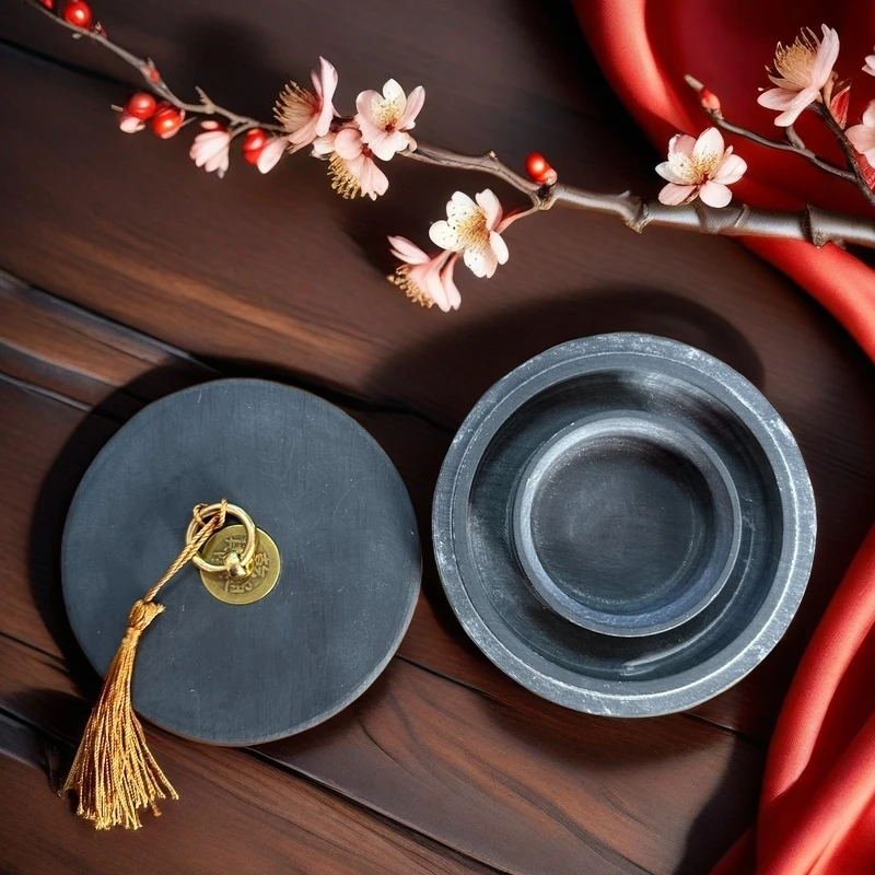 石墨砚台带盖书法专用多功能学生墨池防干墨