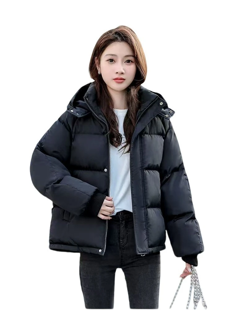B051-B100直播链接 百搭女款外套短款时尚休闲女士连帽加厚保暖