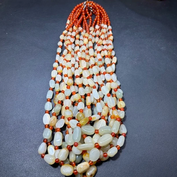 新疆和田玉项链 洒金皮 和田玉 基地质检 拍一发一多样性发货