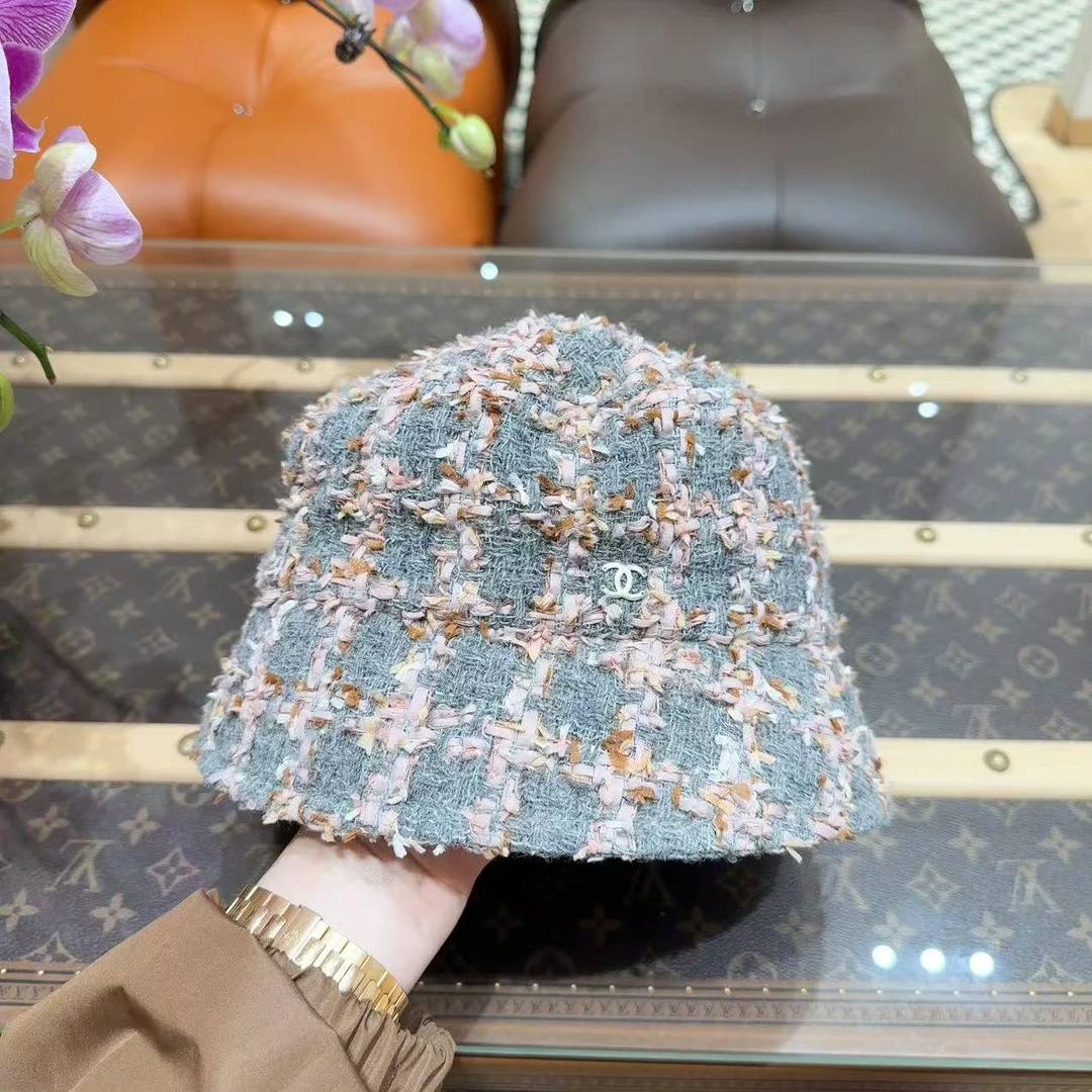 99新 Chanel/香奈儿 斜纹软呢编织渔夫帽 M码