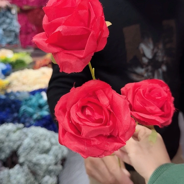 三头红玫瑰大红色10支