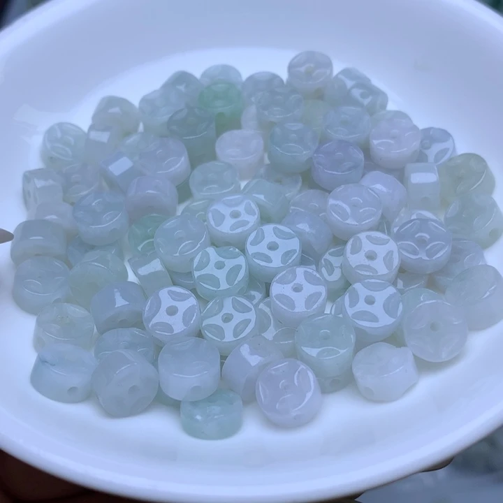 翡翠散珠卡8双面金钱扣30个