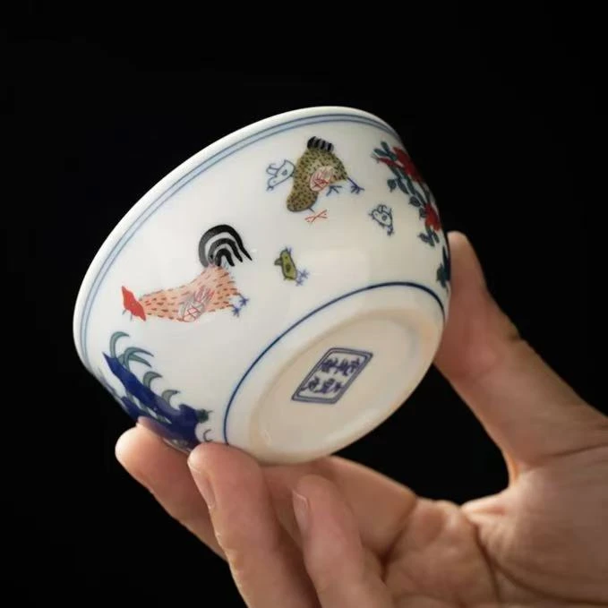 【宠粉补贴福利】鸡缸杯大明成化斗彩仿古功夫茶杯陶瓷品茗杯主人杯
