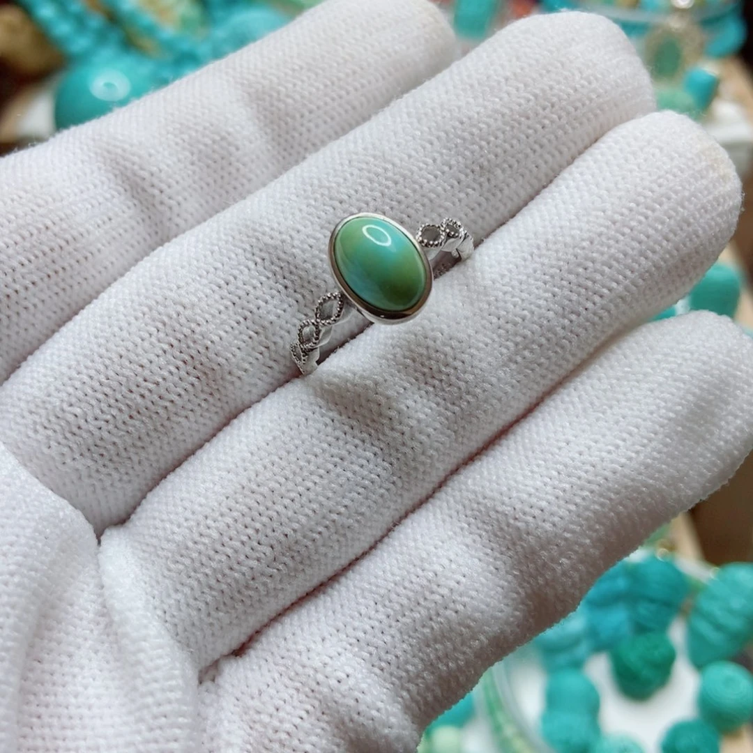 绿松石银S925镶嵌戒指