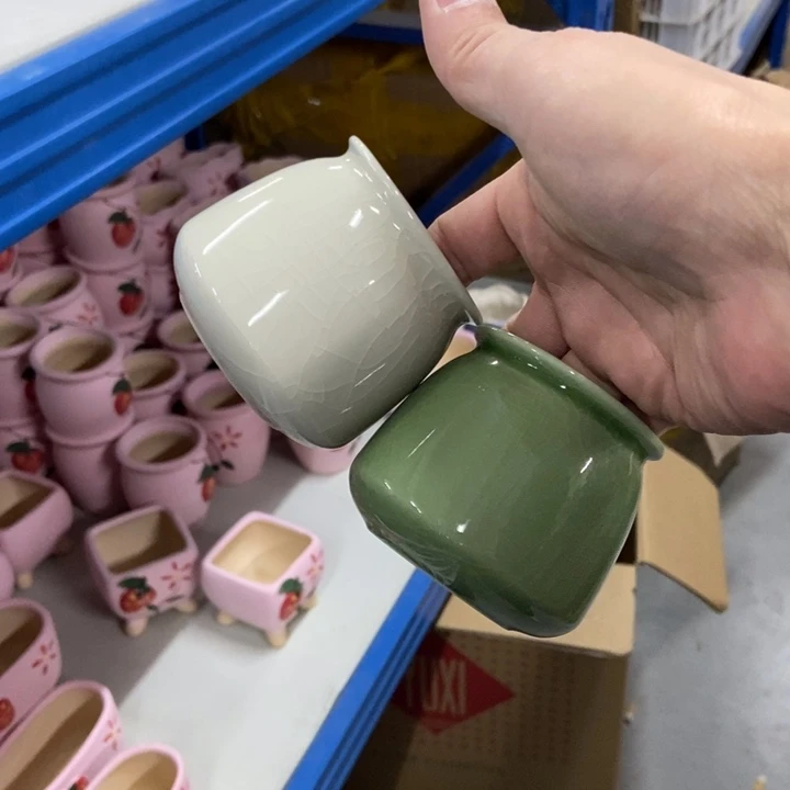 陶瓷花盆单场满9.9发6*6.5