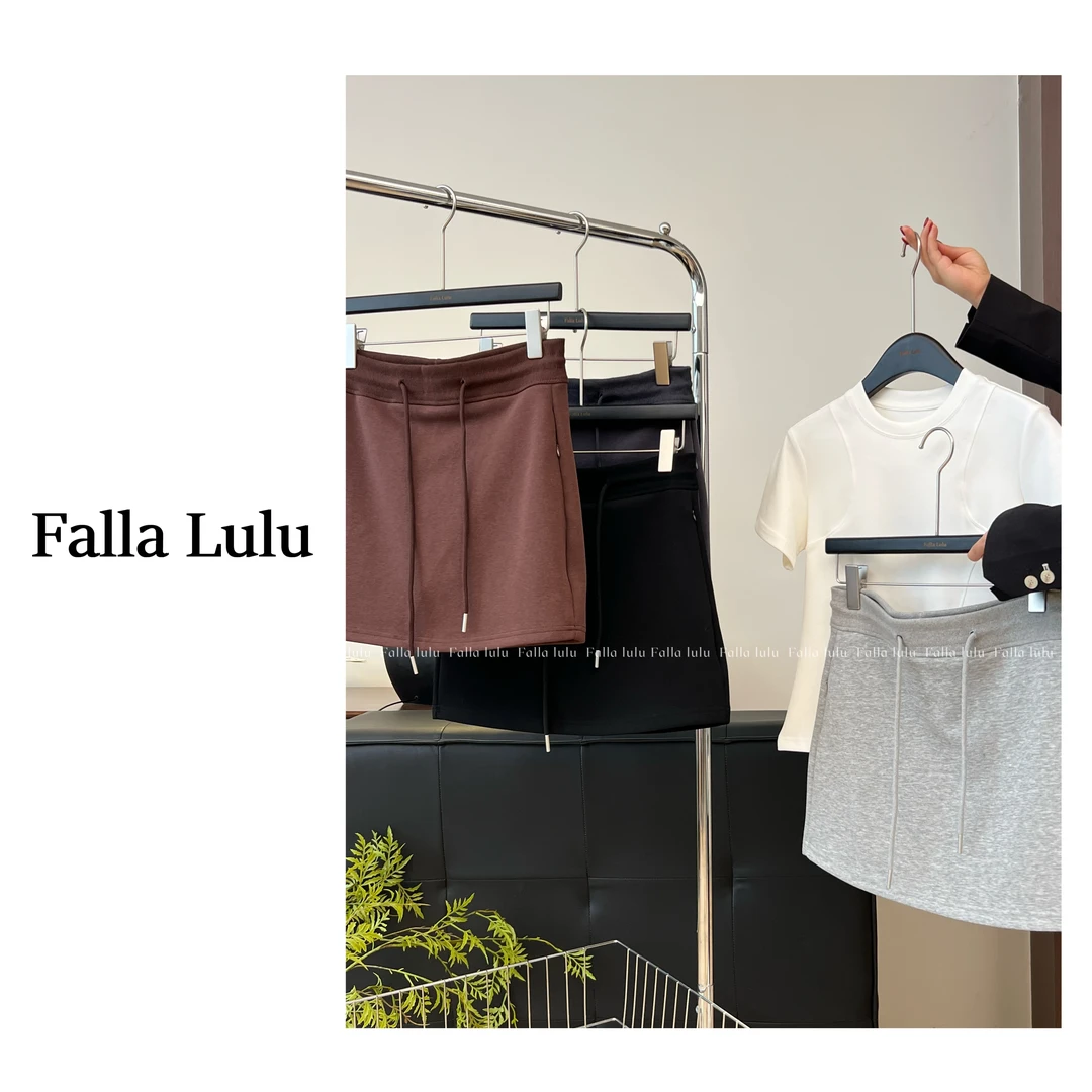 @英子家 好品质 高腰显瘦显腿长气质百搭短裙半身裙 Y4877