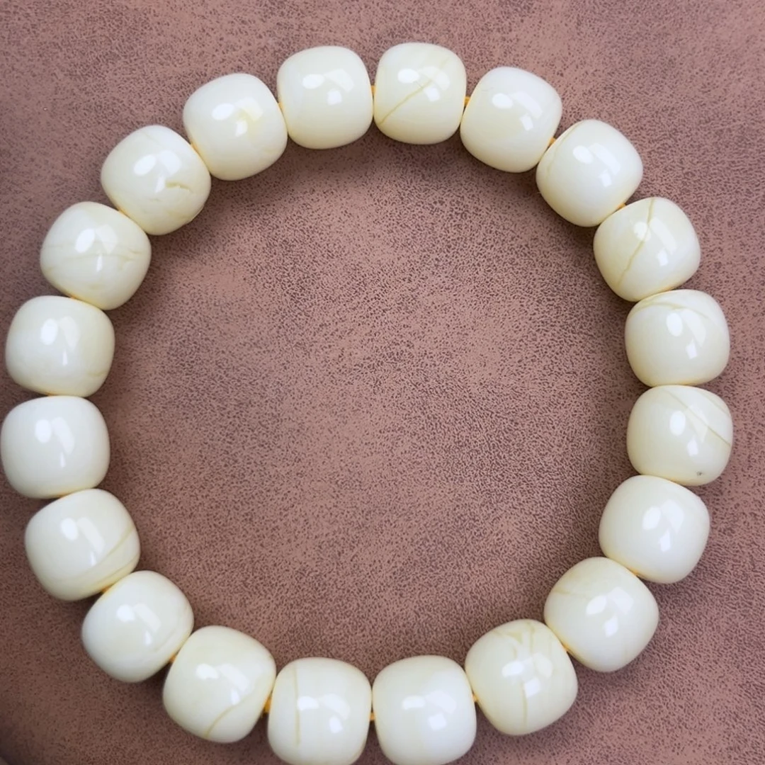 蜜蜡未镶嵌手串俄料同料白蜡11*10.2腕口17+
