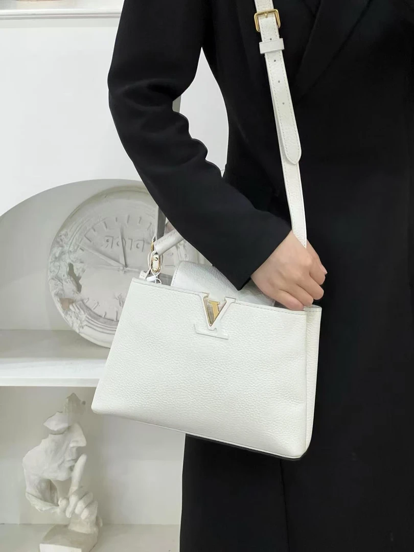 99新 LouisVuitton/路易威登 lv capucines bb白金/甄选