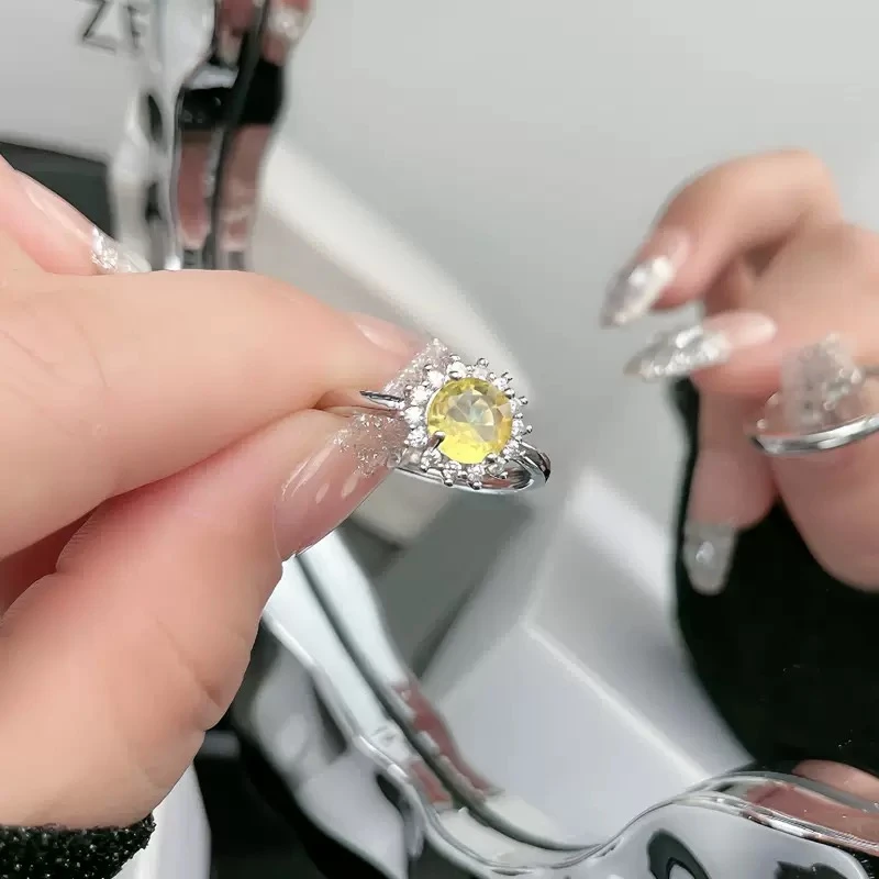 【NFMY】独家爆款梅花切太阳花1.0ct女戒闭口