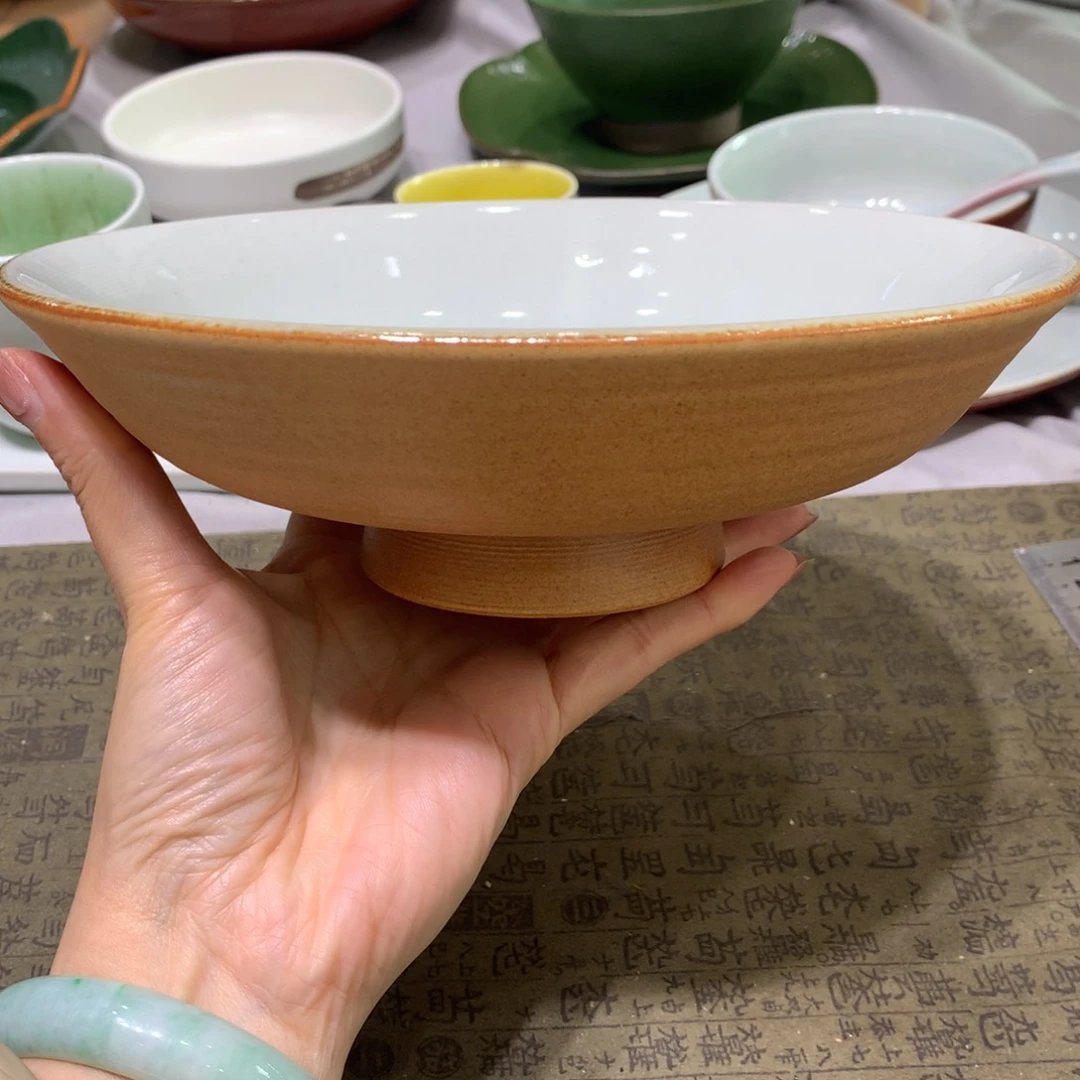 陶景德镇粗陶复古盘碗微瑕
