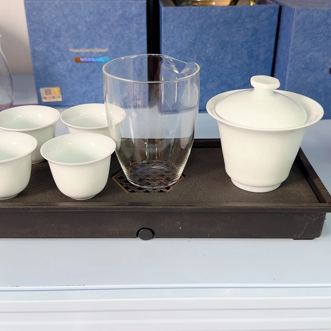白玉套组➕无耳公道杯➕茶盘