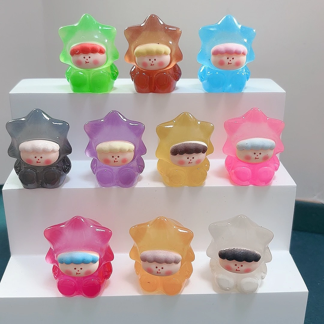 夜光萌粒小摆件许愿星星莉莉丝卡通树脂模型摆设可爱萌粒摆件潮玩