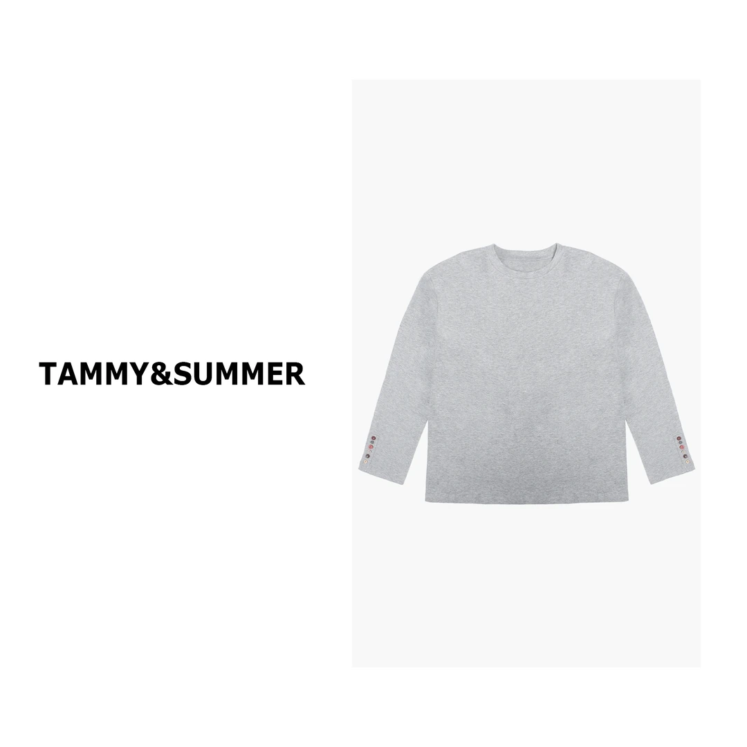 【Tammy&Summer】基础款圆领宽松长袖打底上衣百搭休闲简约T恤85607