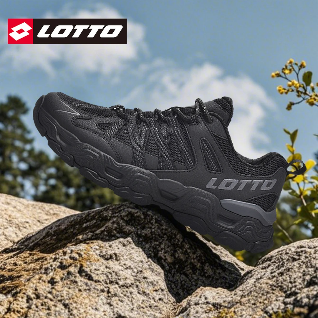 乐途户外运动鞋2025秋季男女黑色防滑耐磨登山鞋减震回弹跑步鞋子