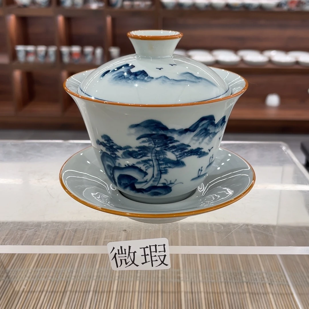 微瑕釉下彩纯手工绘制