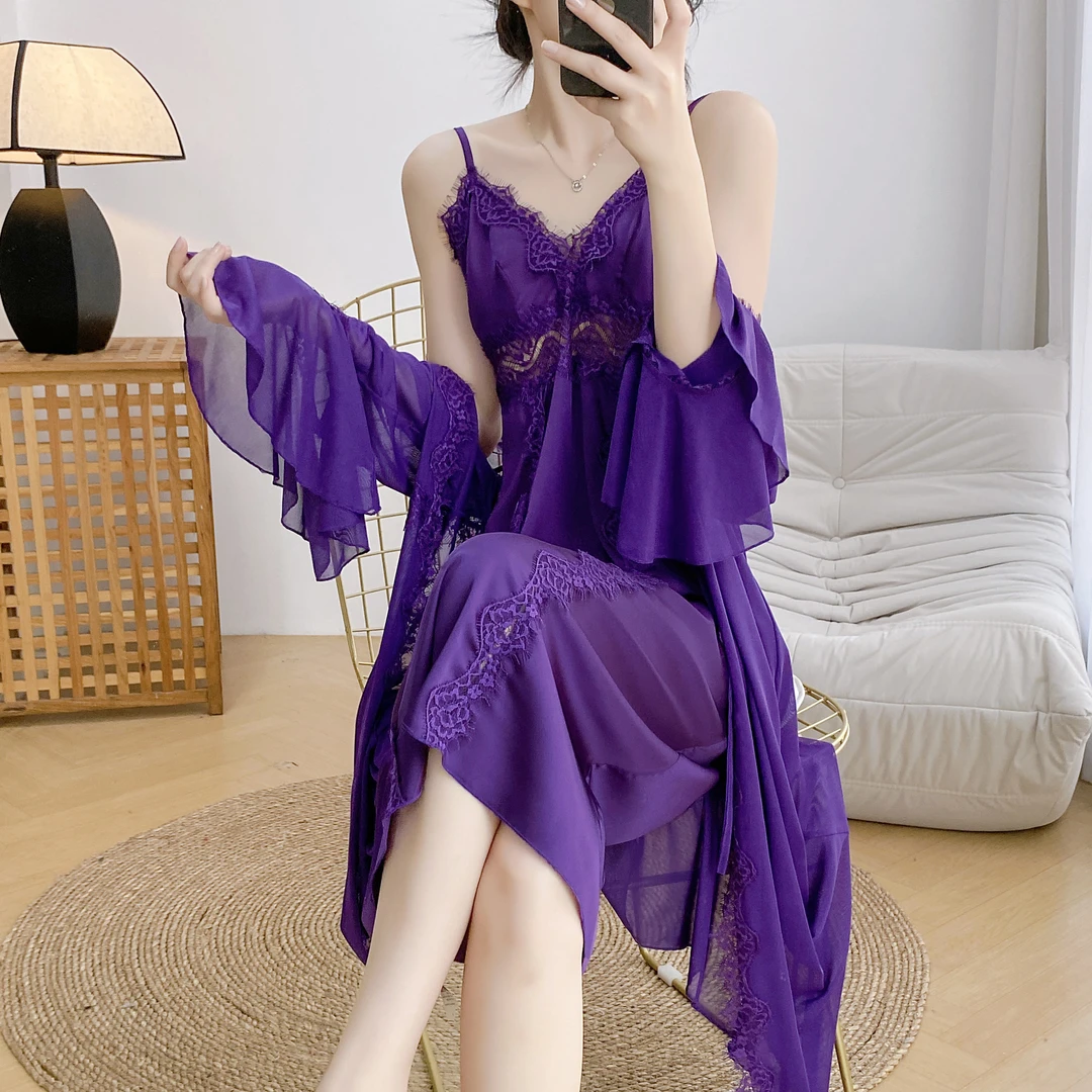 GC轻奢性感吊带高级感睡衣2025新款蕾丝长款家居服