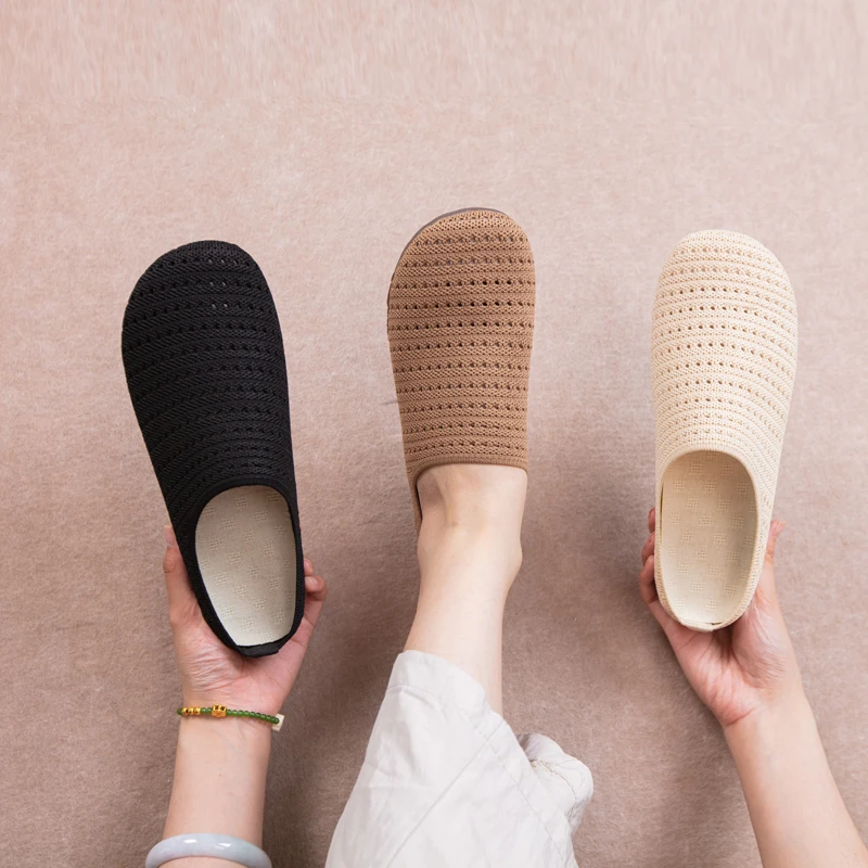 2025夏季新款波西米亚编织包头博肯半托鞋韩系软底一脚蹬凉拖单鞋