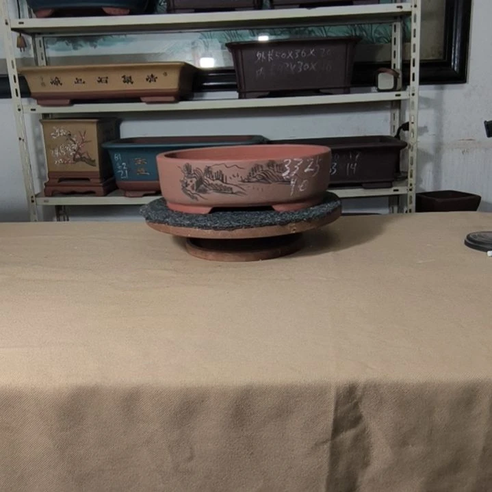 花盆紫砂豆沙色小号腰