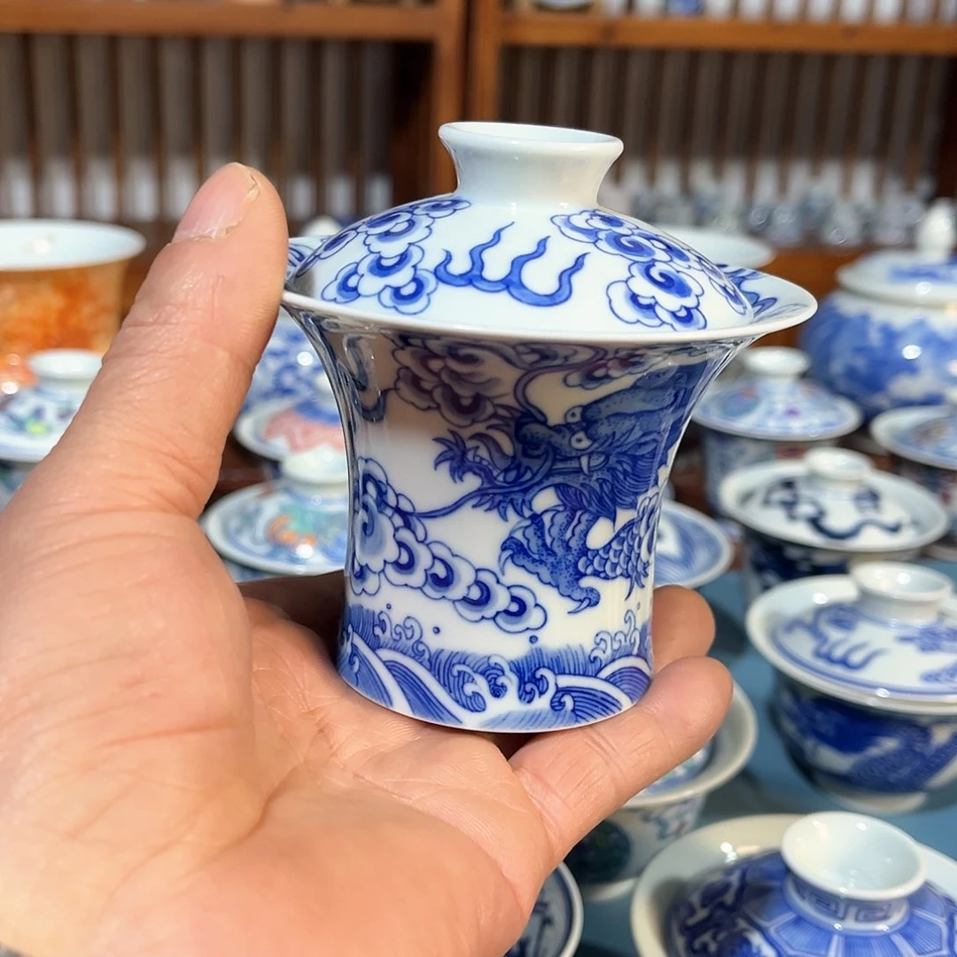 錡镇堂手工手绘盖碗