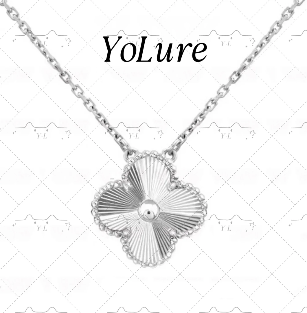 链子925银  镀18K金四叶草项链轻奢时尚坠链小众经典气质百搭