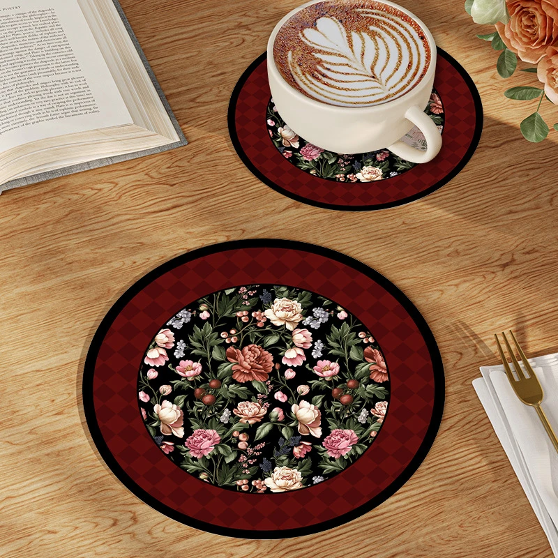 拍一发4个【西藏包邮】新中式硅藻泥杯垫  厨具沥水垫吧台吸水桌垫