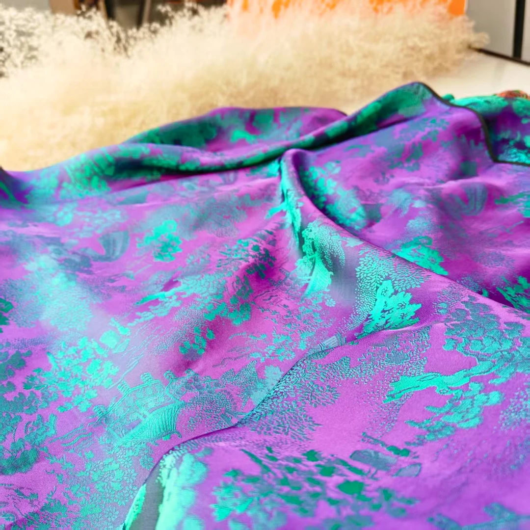 新款【酌江月】70*180重锻云锦香云高货重磅国风高端丝巾-D1