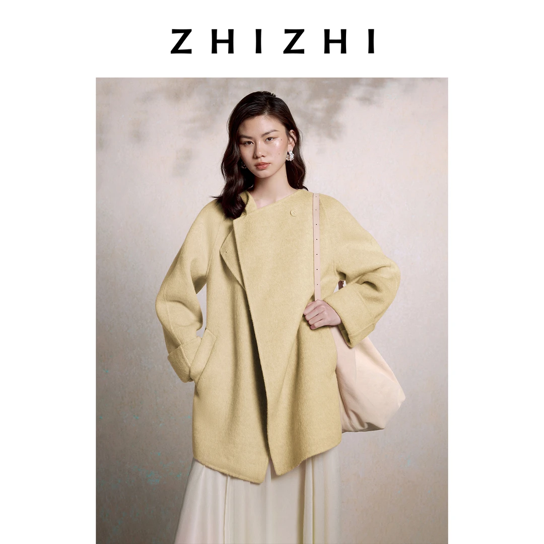 致知 醉红楼 中长毛呢大衣优雅东方美学一粒扣设计ZZ2EAWWW020
