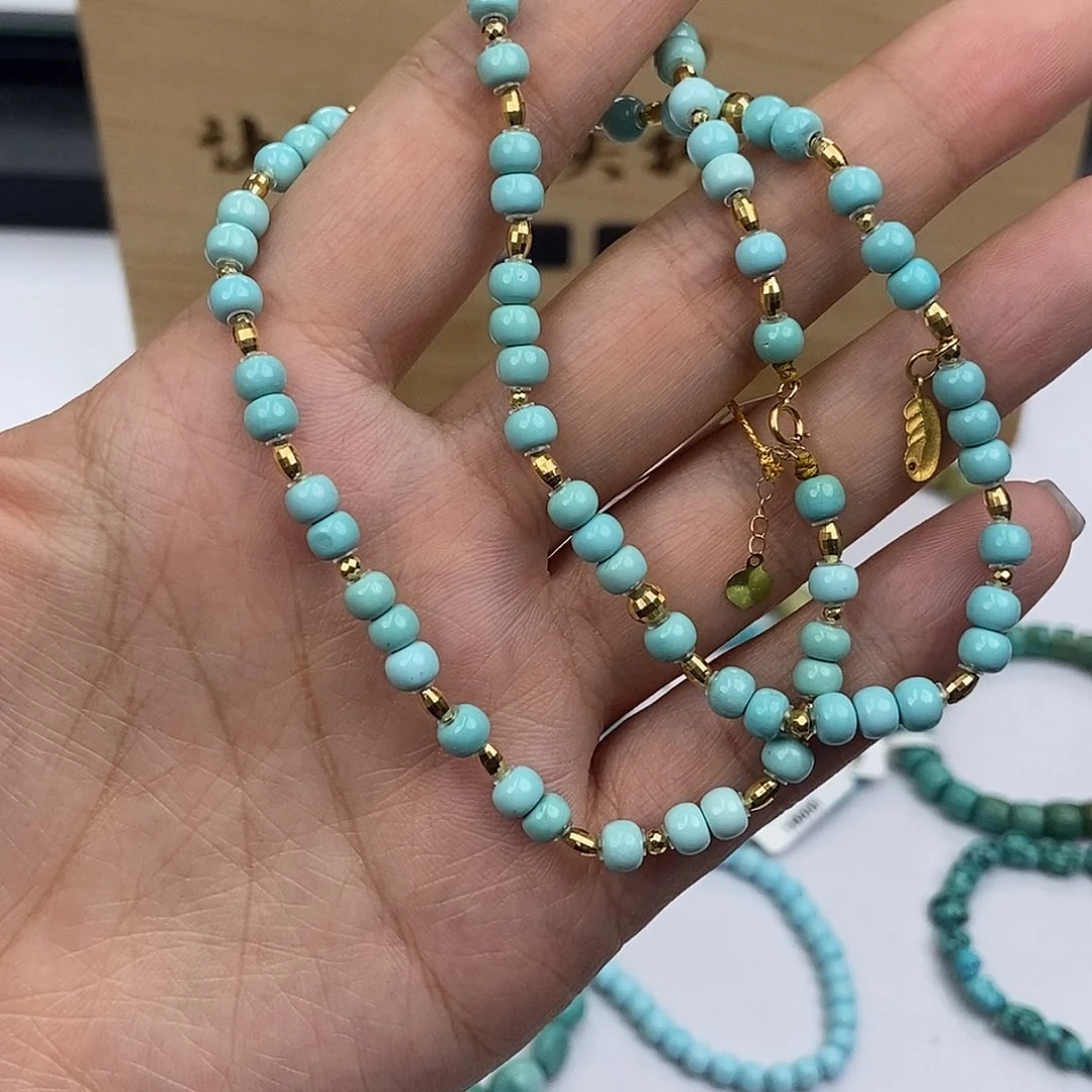 绿松石18K金镶嵌珠宝奇石