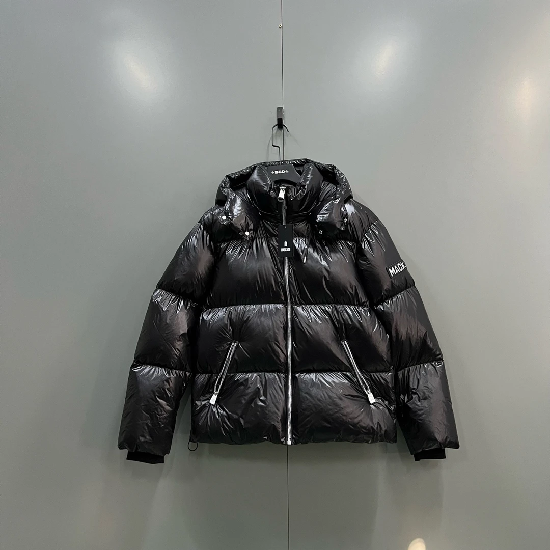 未使用 maje ab117 020521 MACKAGE 黑色徽标连帽羽绒服