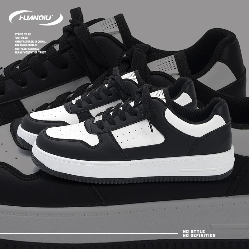HUANQIU/环球时尚百搭板鞋男鞋2025夏季新款厚底增高透气休闲男鞋
