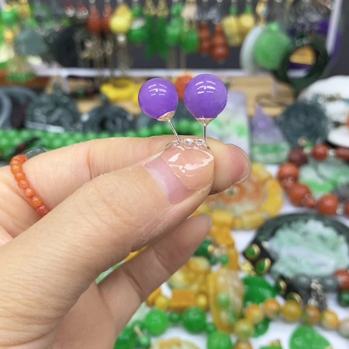翡翠未镶嵌耳饰耳坠22