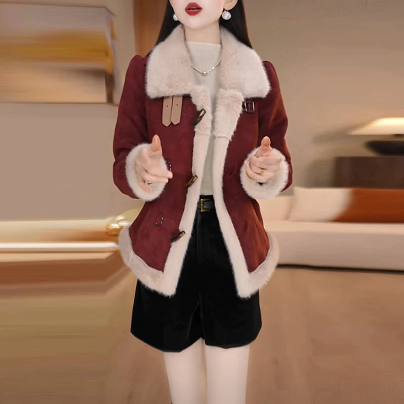 加绒加厚短款外套2025冬季新款小香风时尚修身显瘦洋气小个子上衣