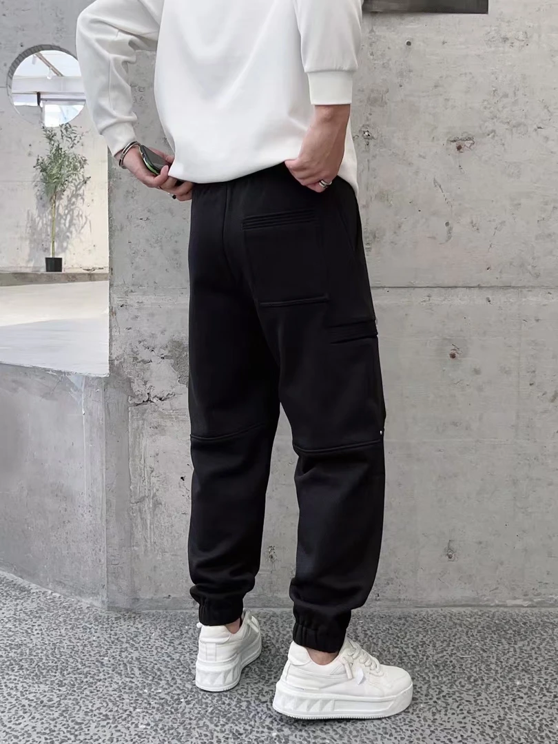 潮青春活力中腰休闲裤秋冬长裤春季加绒春秋弹力加厚运动