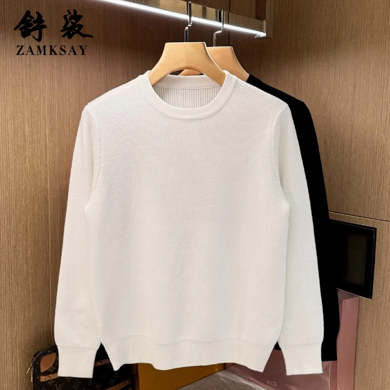 老钱风男装高端针织肌理男士内搭上衣秋冬新款时尚高级圆领毛衣男