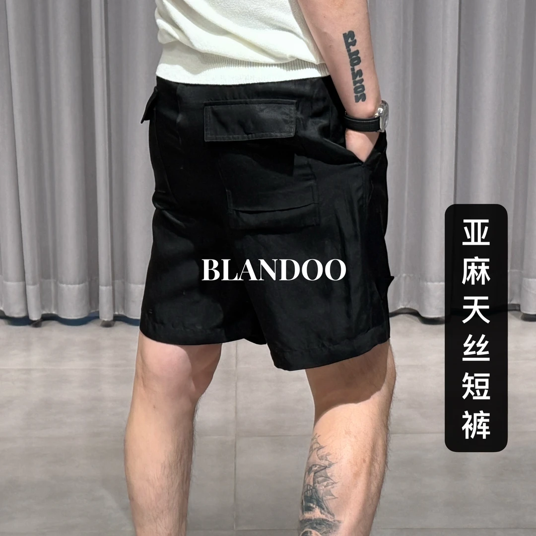 BLANDOO “天丝亚麻混纺” P家经典百搭三角标短裤8BD209