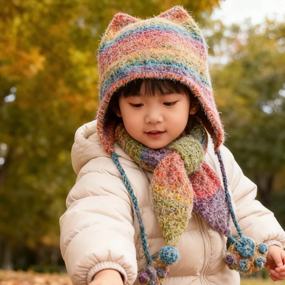 【非成品】雪妃尔魔法球平替猫耳帽围巾DIY手工钩织材料包送教程