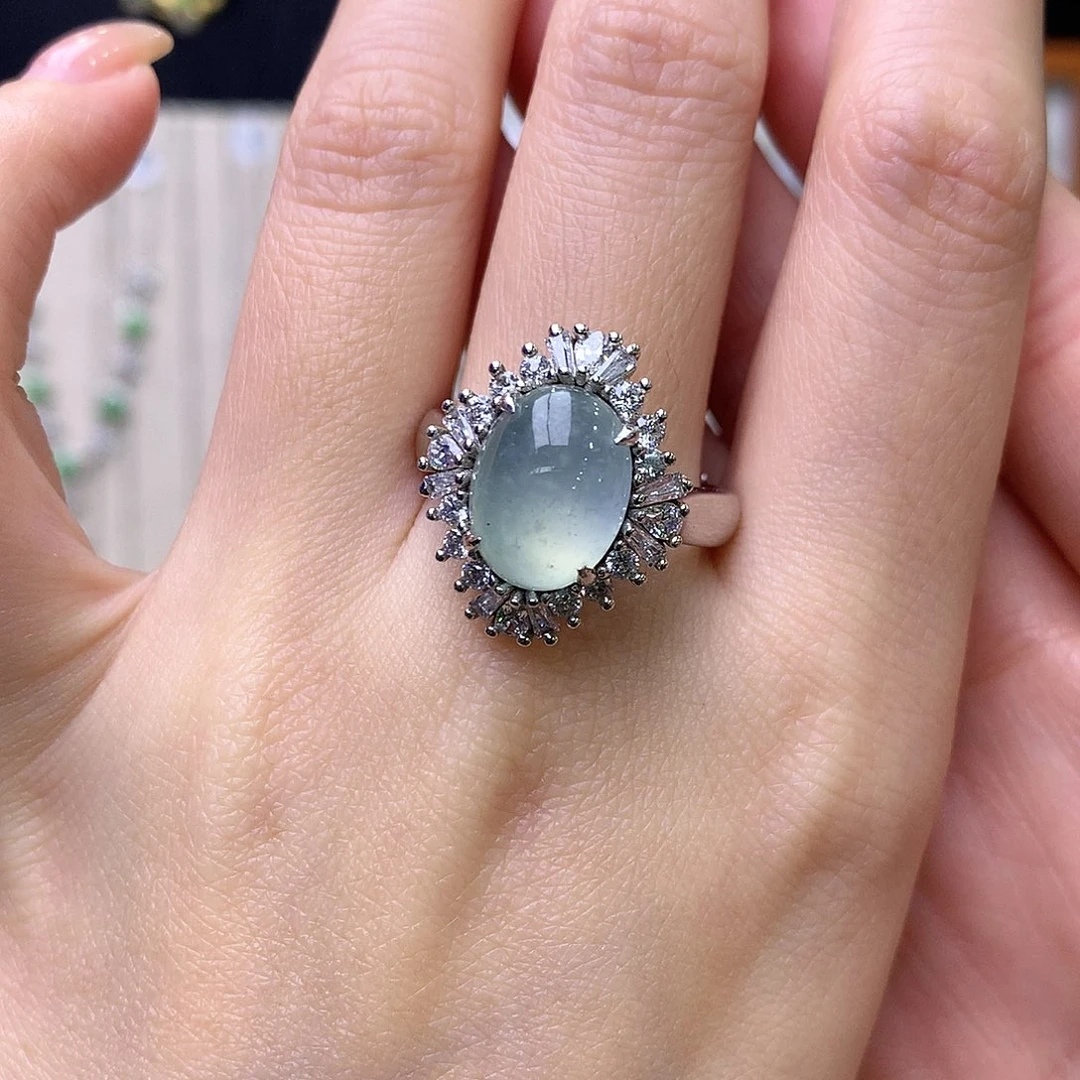 翡翠银S925镶嵌戒指