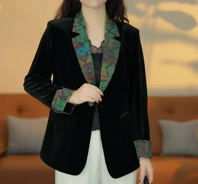 新中式西装修身秋季气质