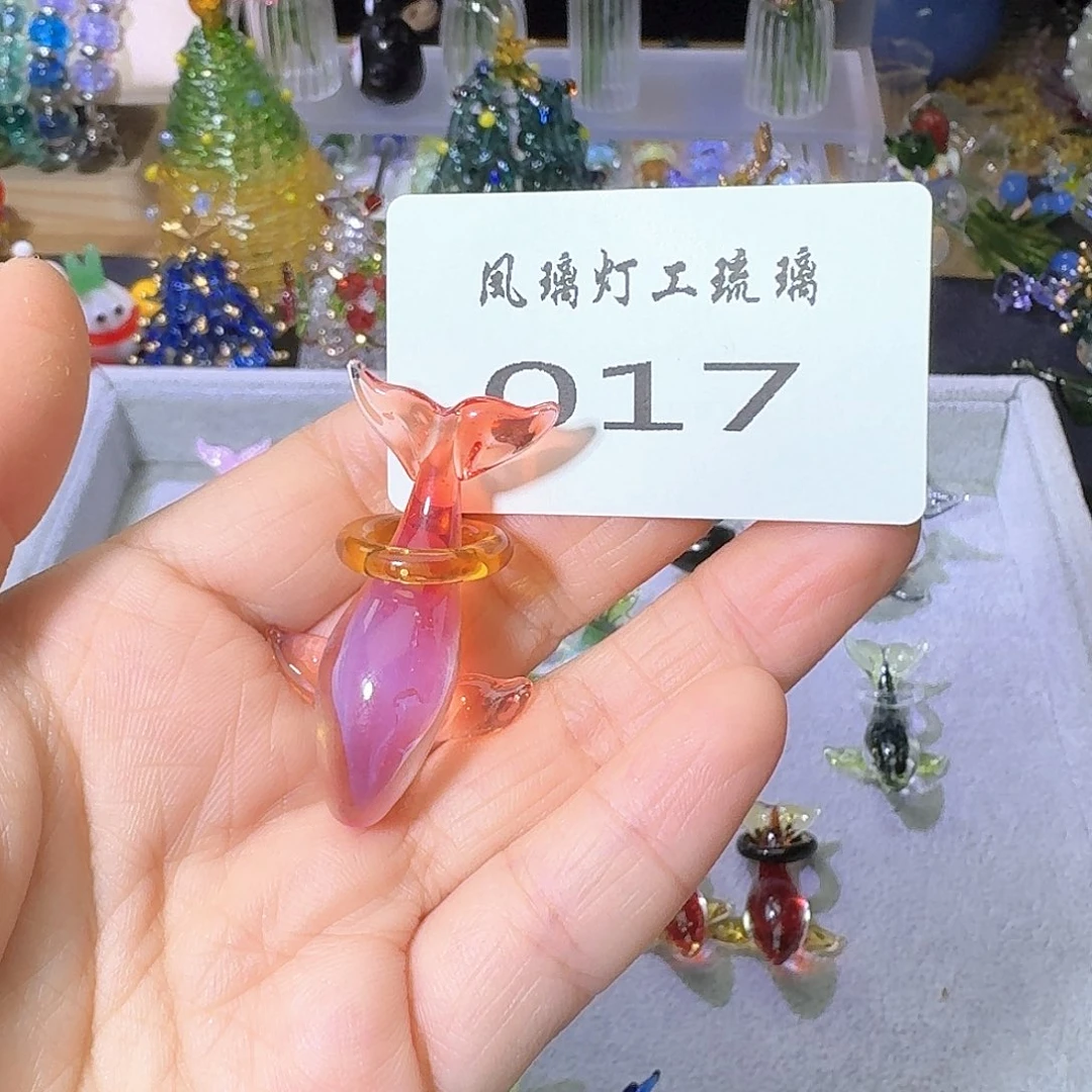 清***弦琉璃颈饰017鲸鱼吊坠